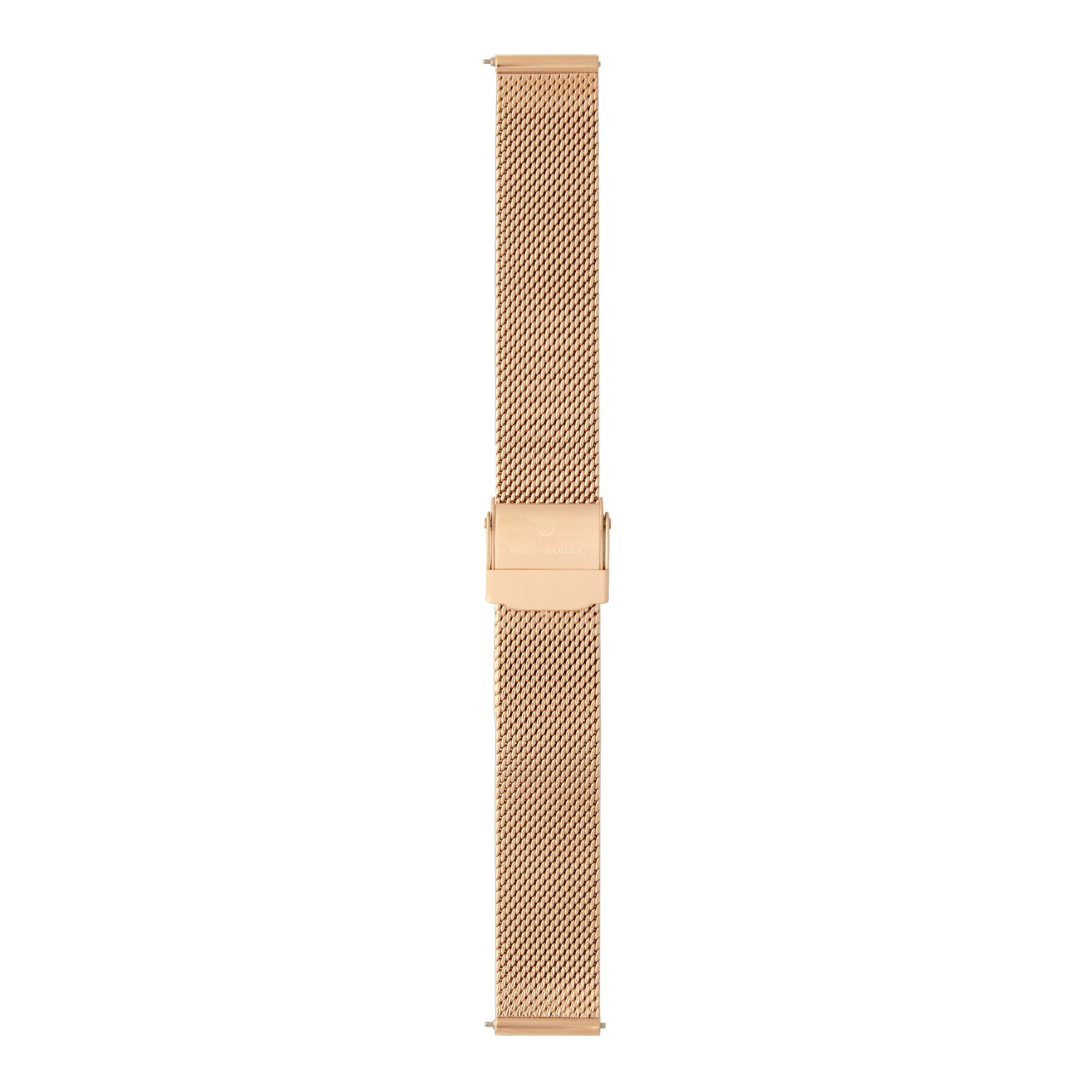 Dawn rose gold colored mesh watch strap 16 mm - Violet Hamden