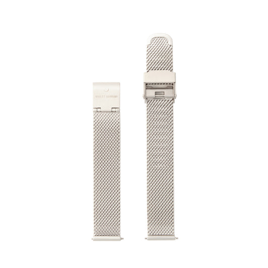 Sunrise silver colored mesh watch strap 14 mm