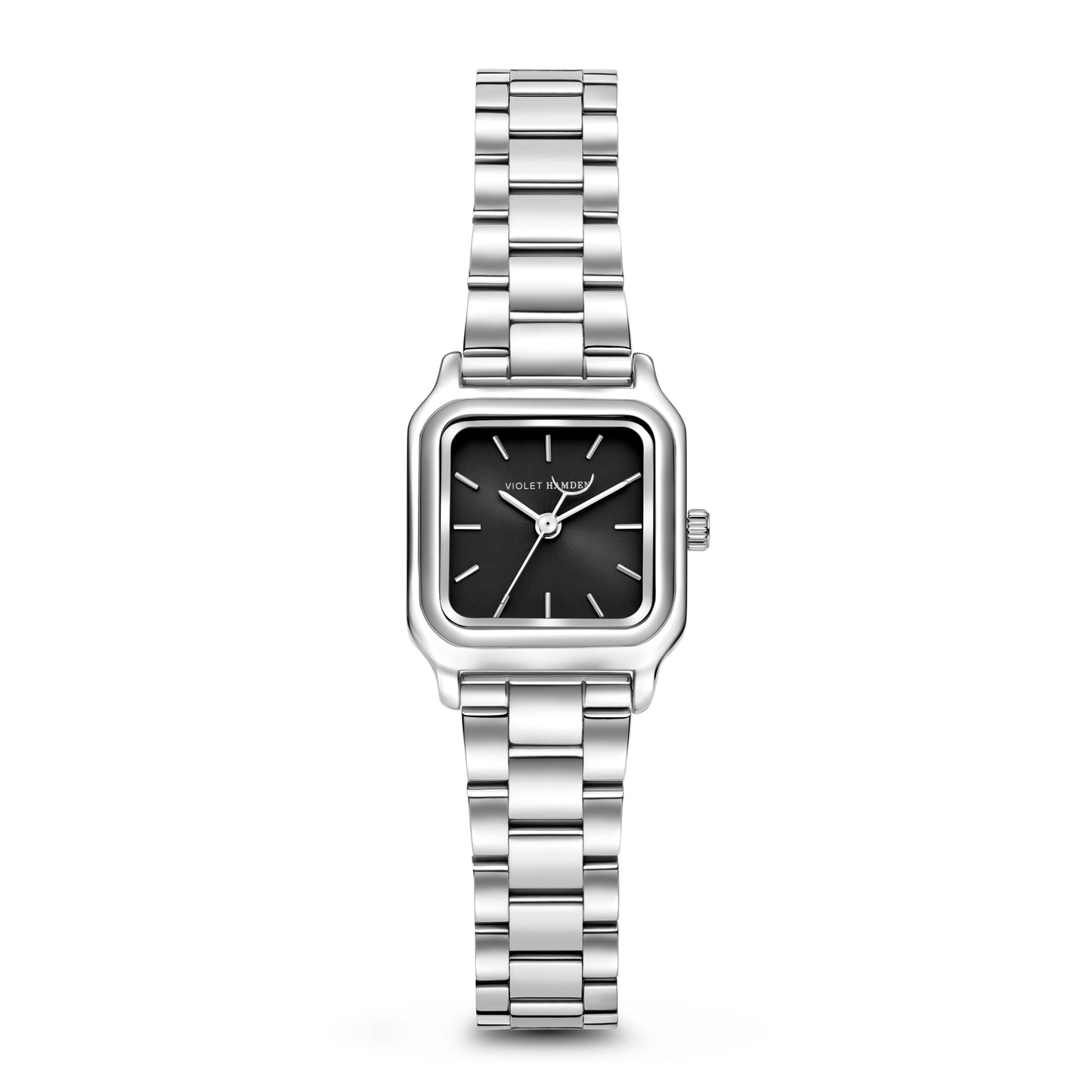 Dawn Base square ladies watch silver coloured and black - Violet Hamden