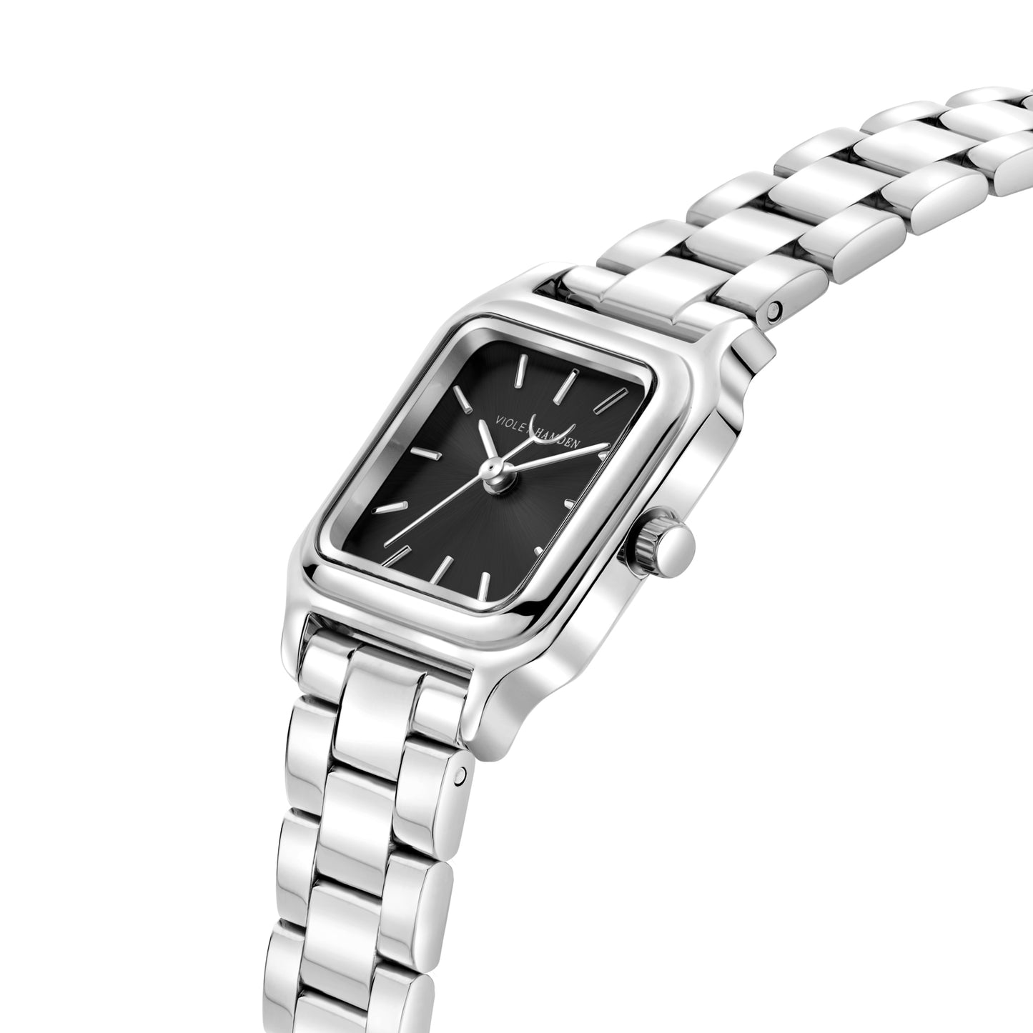 Dawn Base square ladies watch silver coloured and black - Violet Hamden