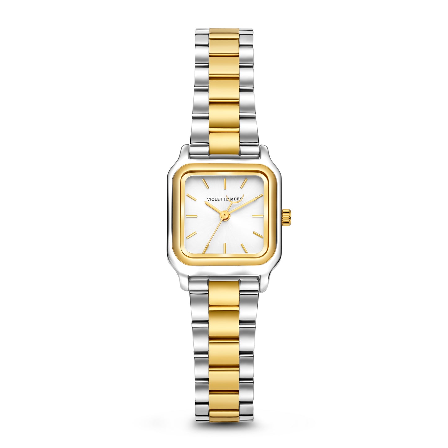 Dawn Base square ladies watch gold and silver coloured - Violet Hamden