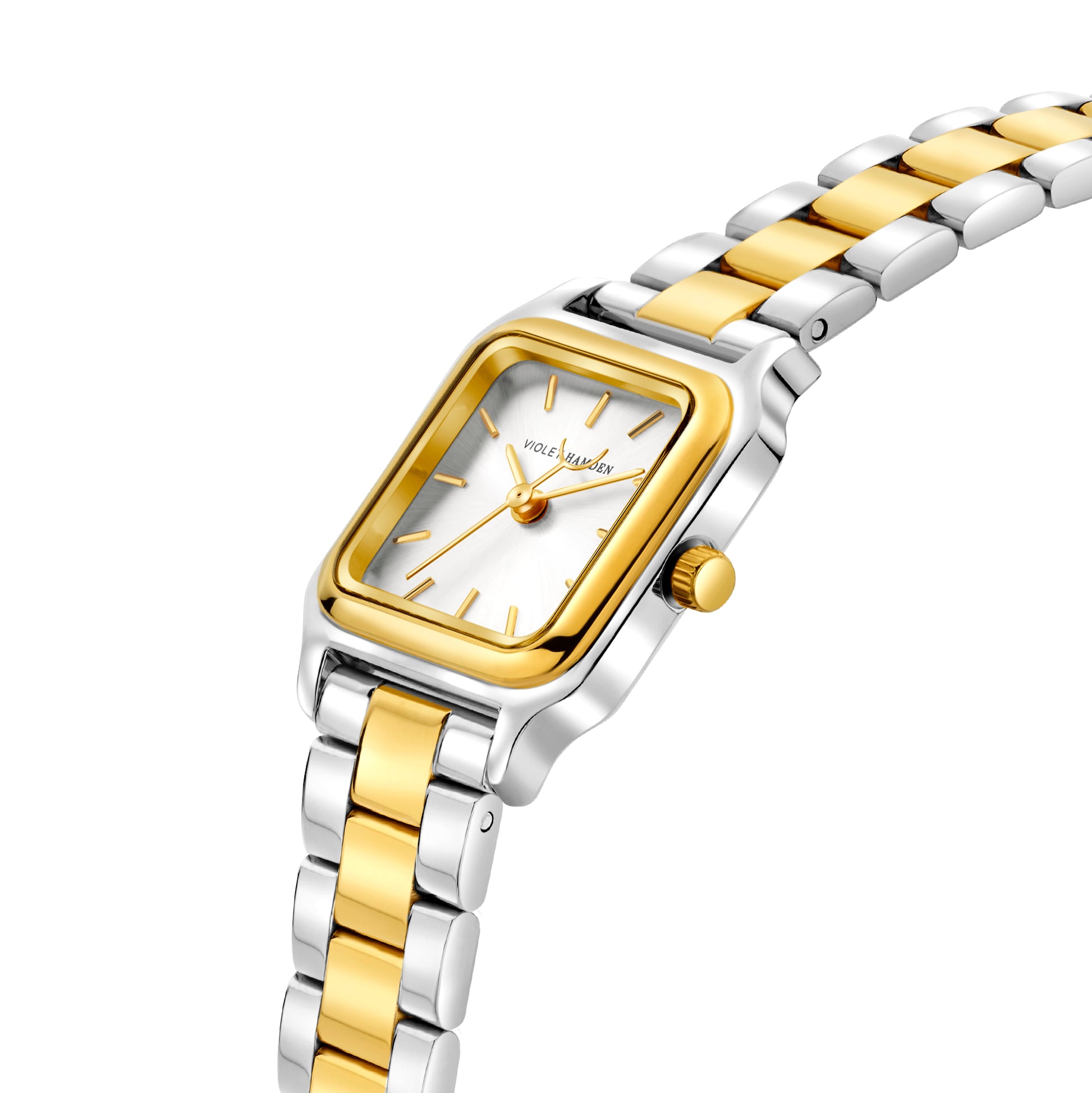 Dawn Base square ladies watch gold and silver coloured - Violet Hamden