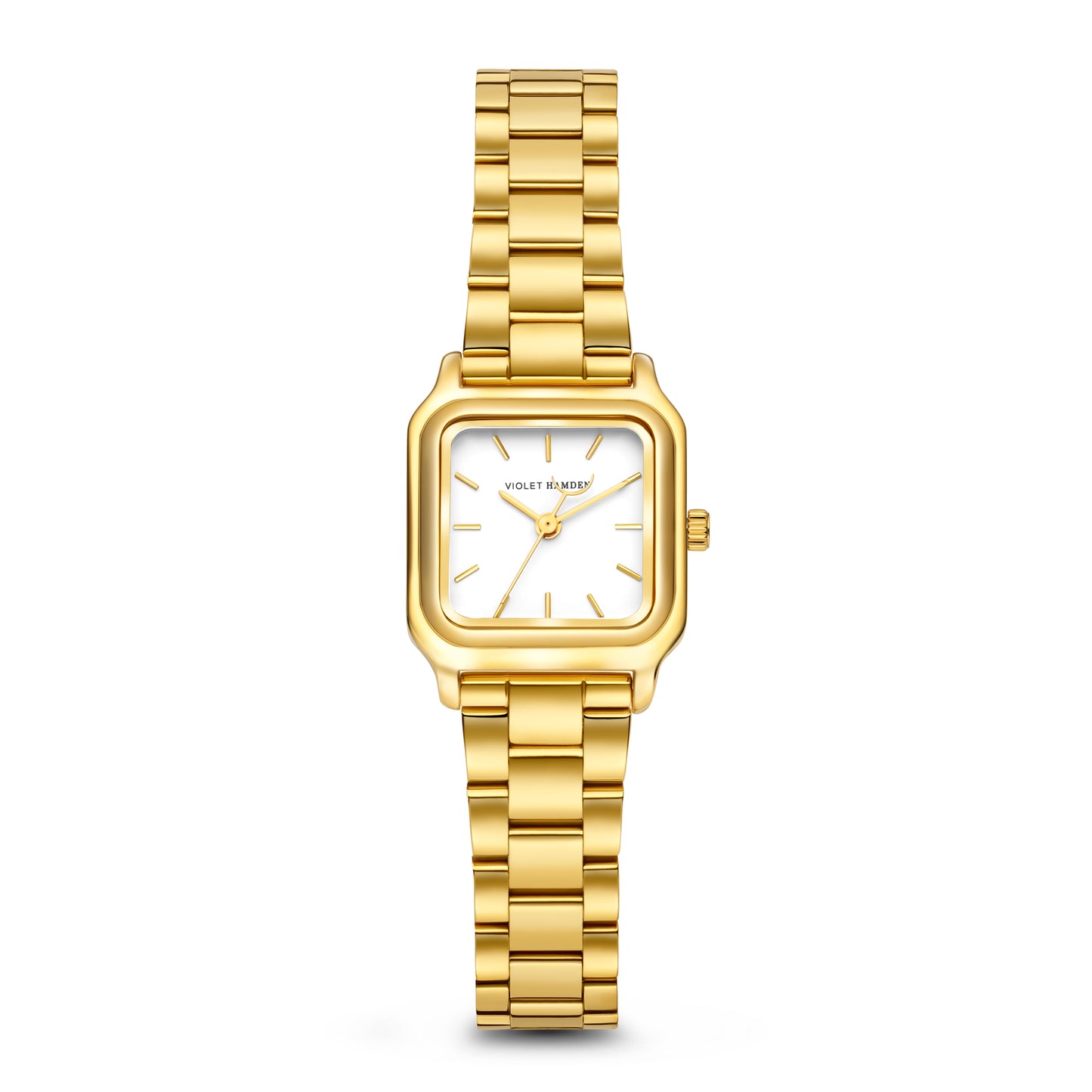 Dawn Base square ladies watch gold coloured and white - Violet Hamden