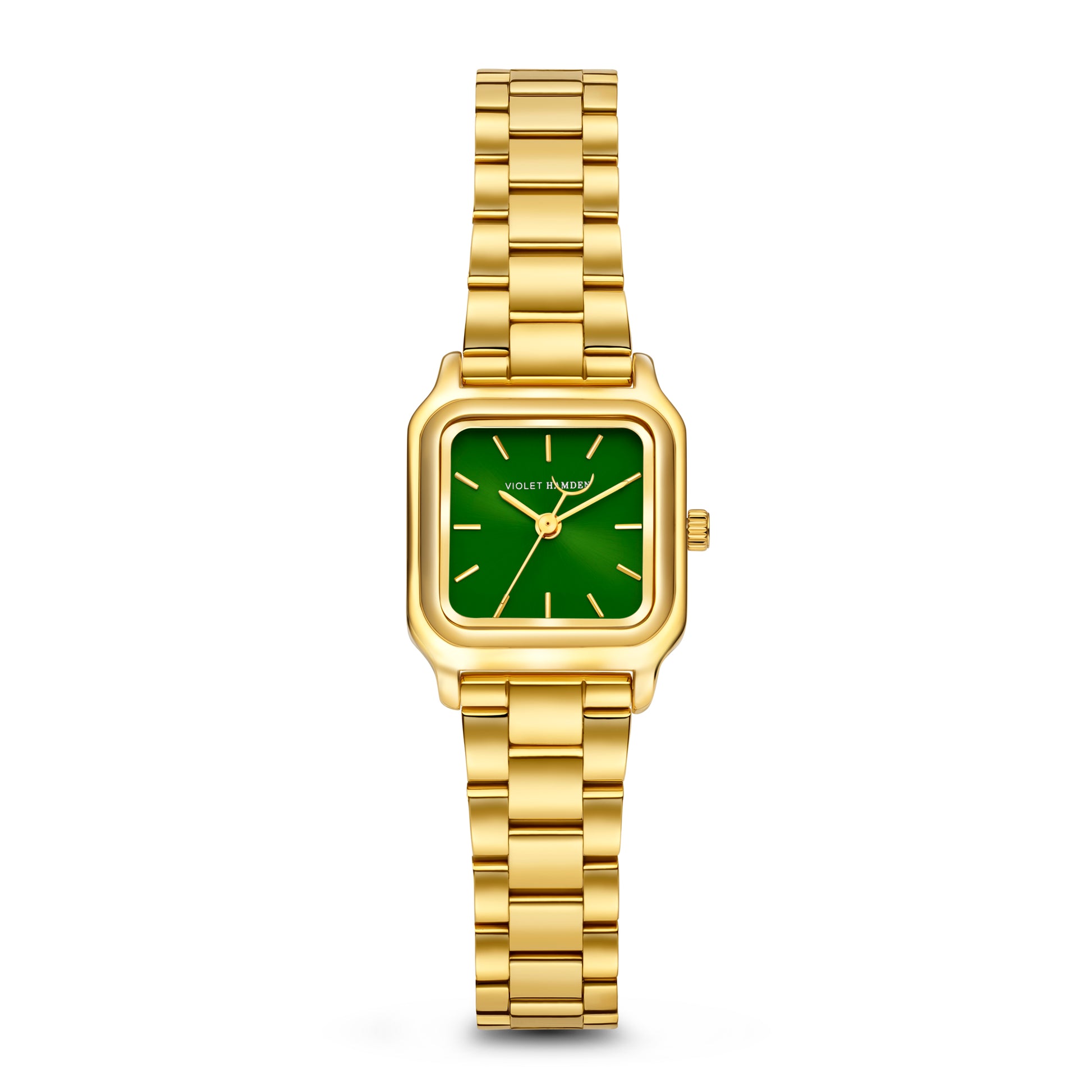 Dawn Base square ladies watch gold coloured and green - Violet Hamden