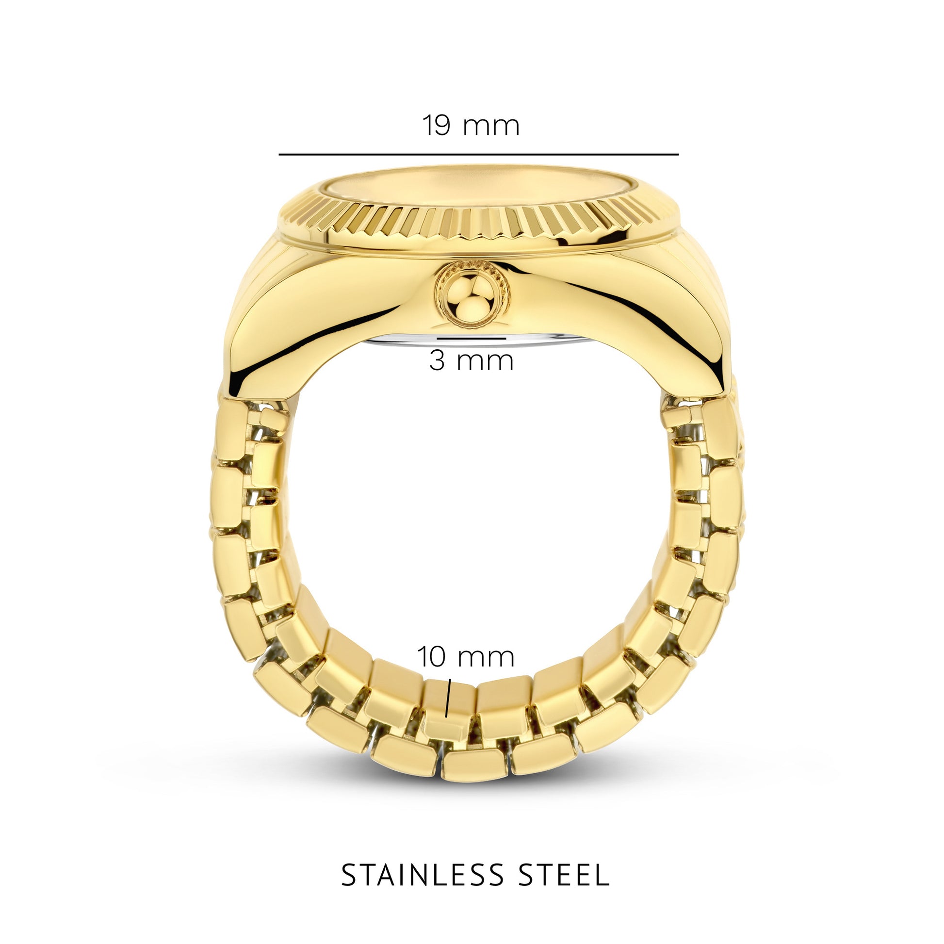 Sunrise gold coloured watch ring - Violet Hamden