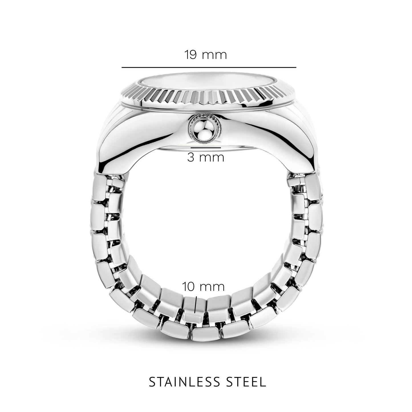 Sunrise silver coloured watch ring
