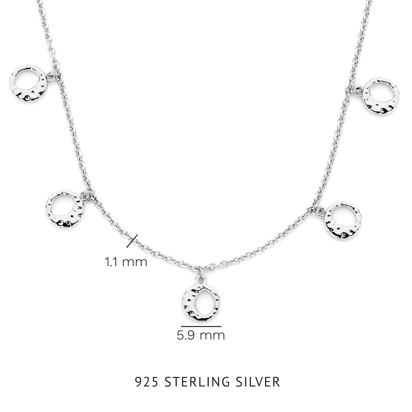 Luna 925 sterling silver necklace with moons