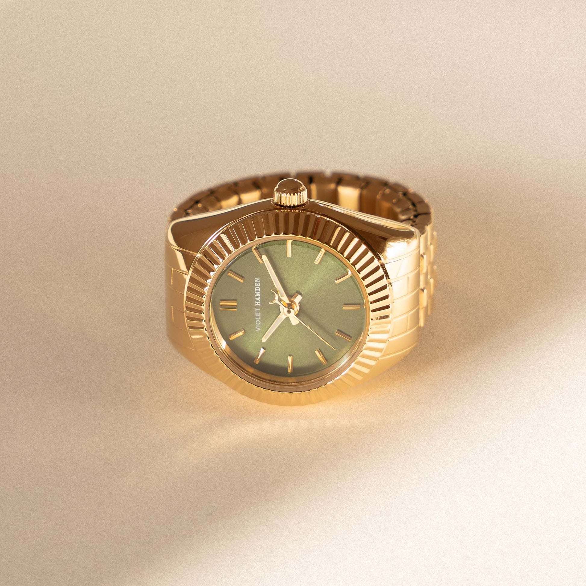 Sunrise gold coloured watch ring - Violet Hamden