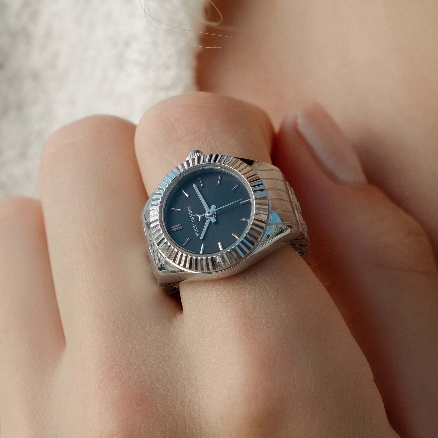 Sunrise anello orologio color argento