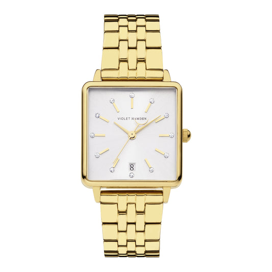 Dawn square ladies watch gold coloured - Violet Hamden