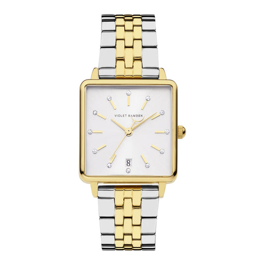 Dawn square ladies watch silver- and gold coloured - Violet Hamden