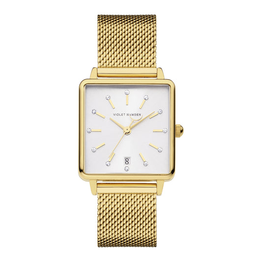 Dawn square ladies watch gold coloured - Violet Hamden