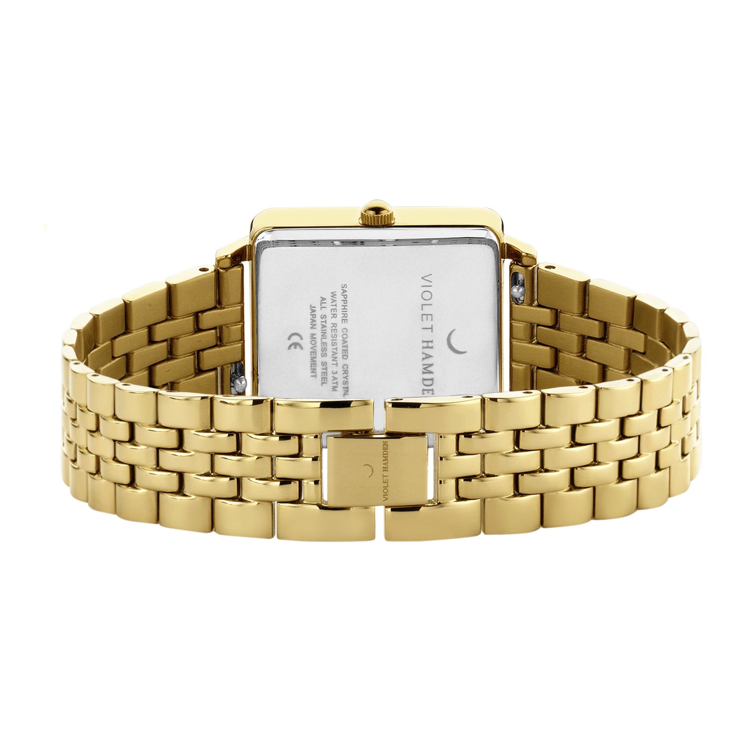 Dawn Base square ladies watch gold coloured and black