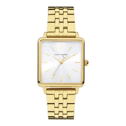 Dawn Base square ladies watch gold and silver coloured