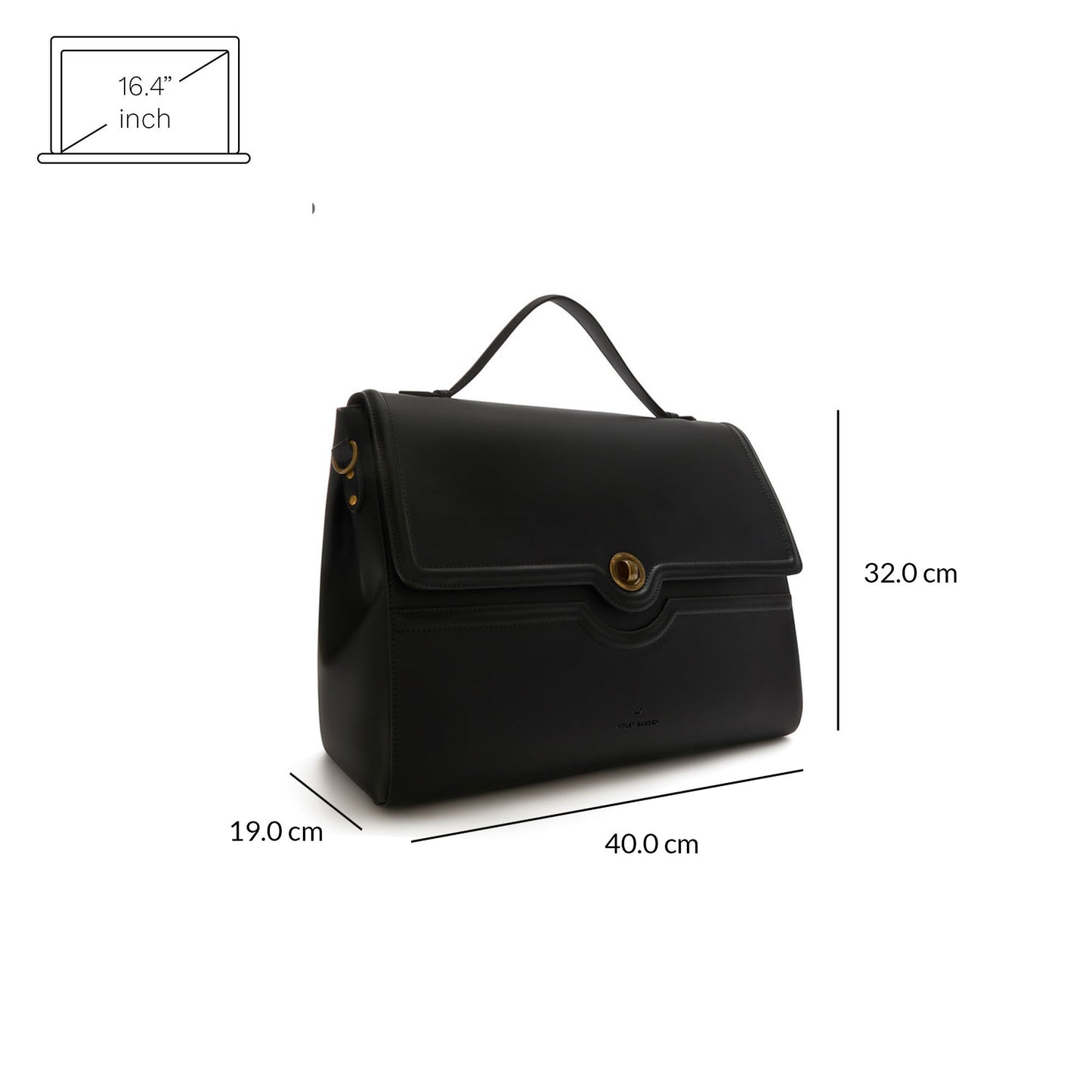 Essential Bag sort håndtaske med 16.4 tommer laptop rum