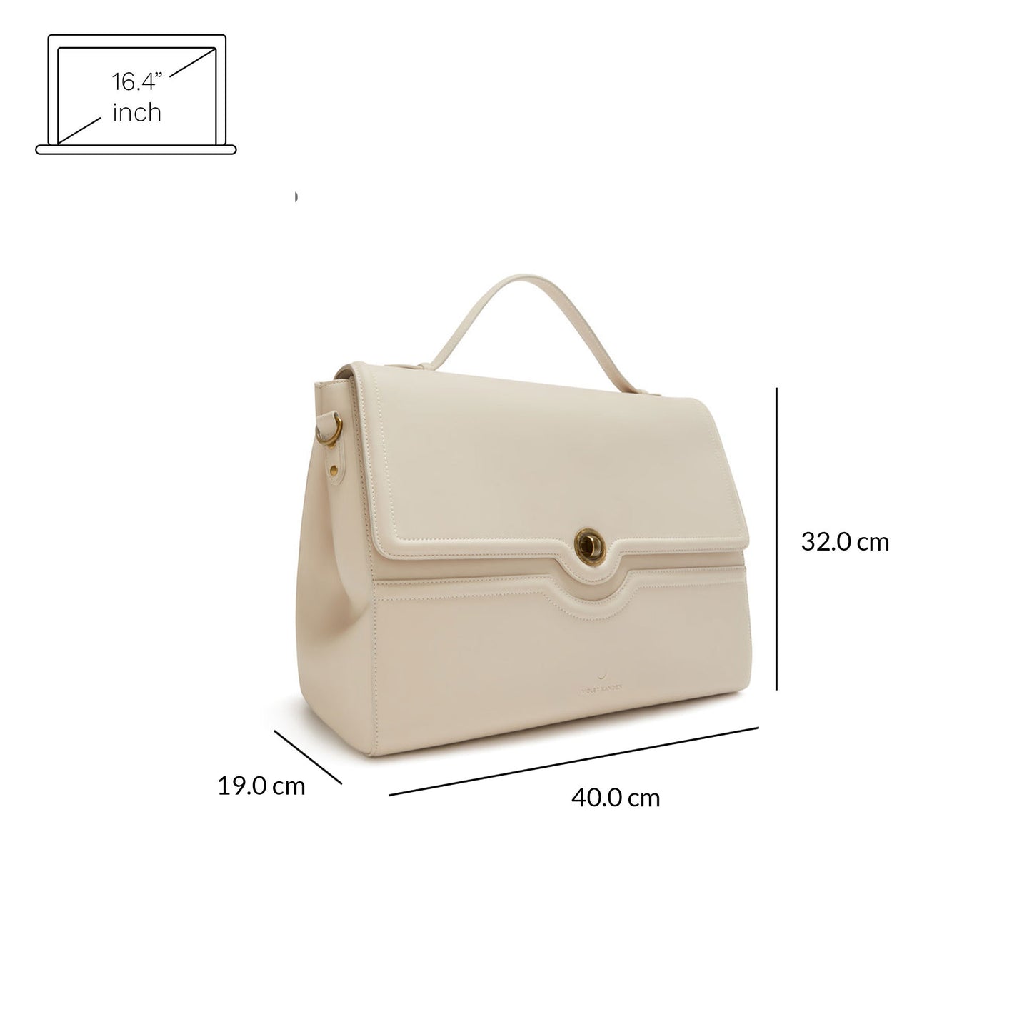 Essential Bag creme Handtasche mit 16.4 Zoll Laptopfach