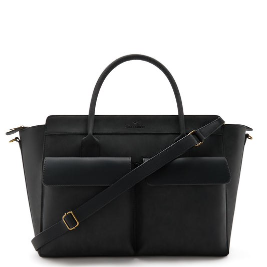 Essential Bag black handbag with 16.7 inch laptop compartment