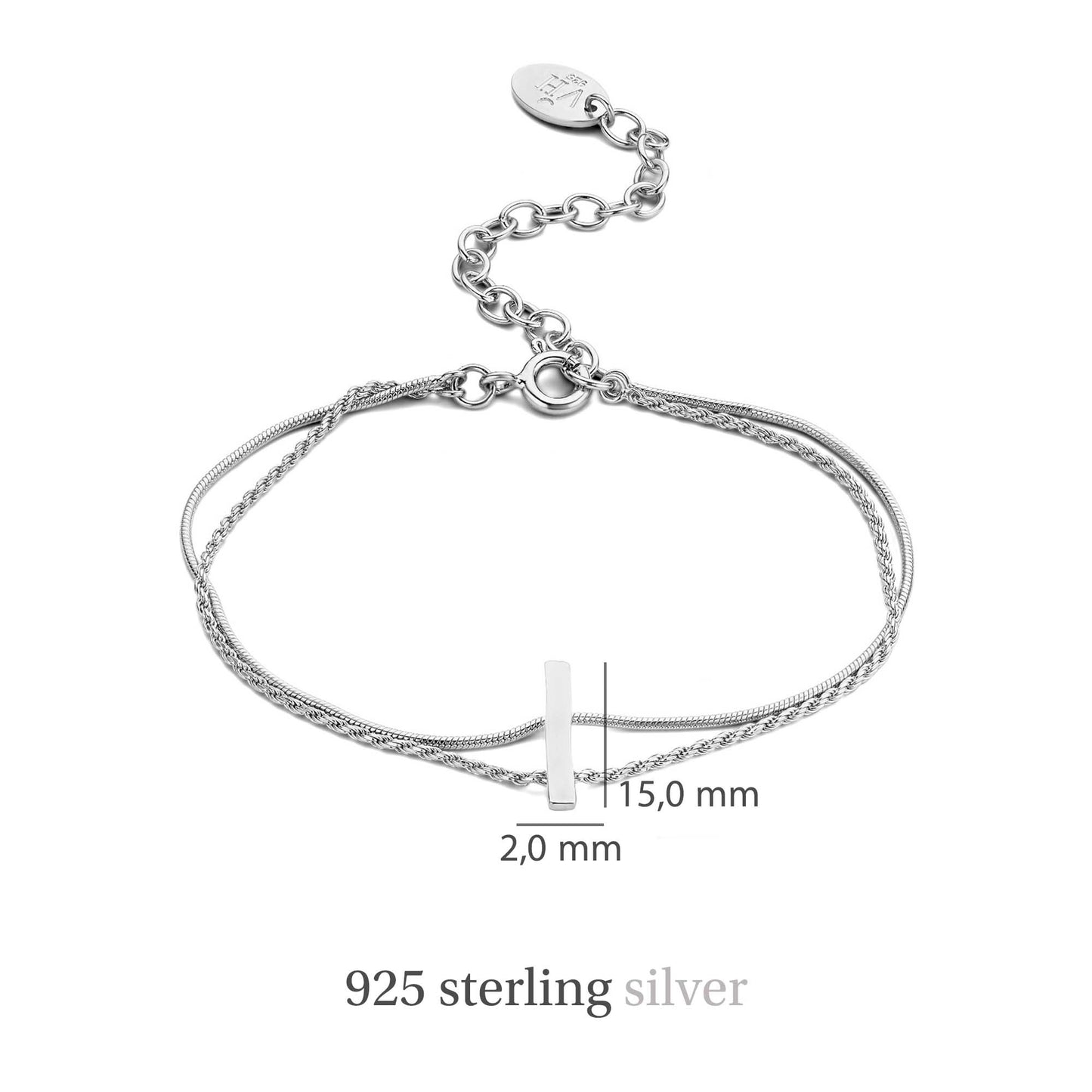 Sisterhood Moonscape bracciale in argento sterling 925
