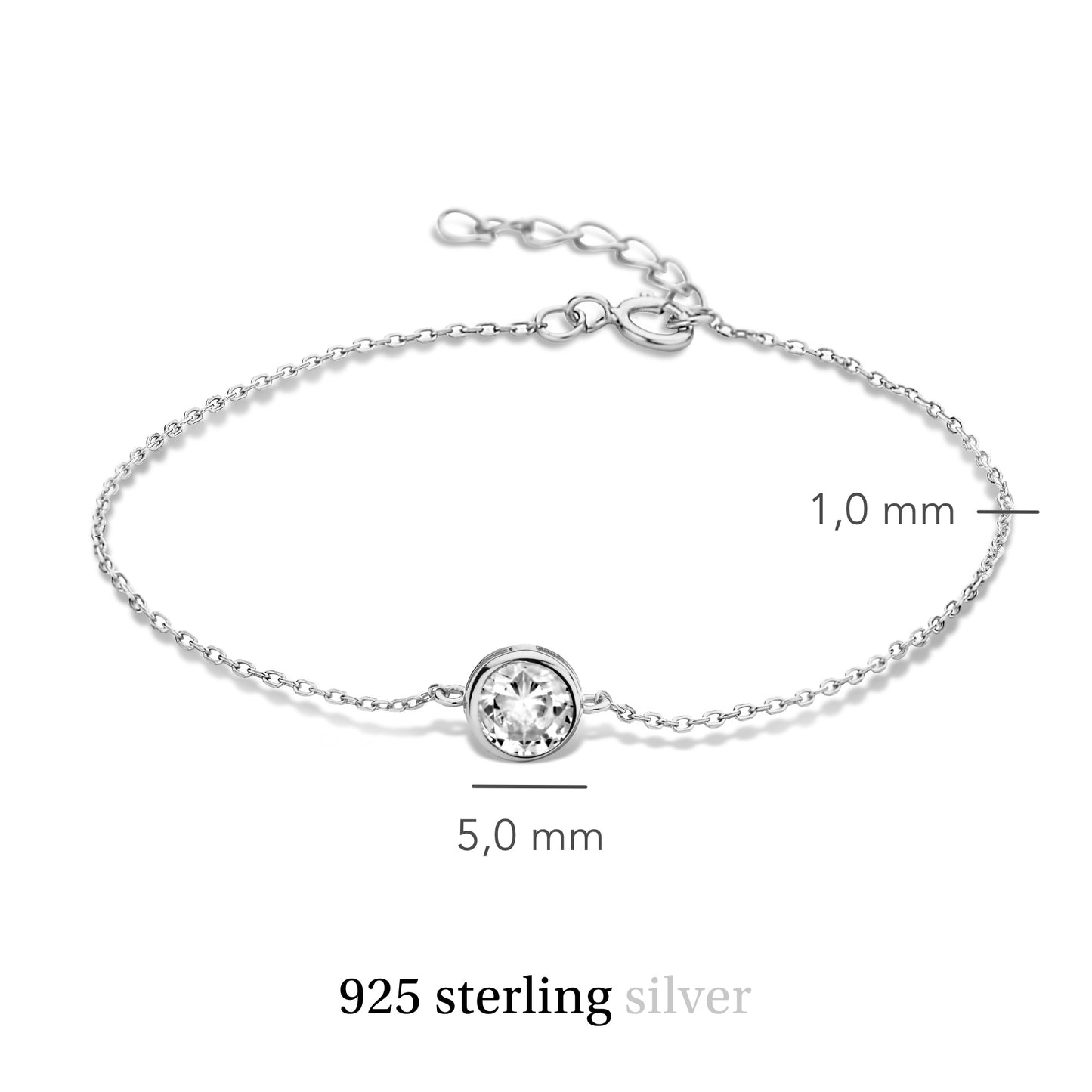 Venus 925 sterling silver bracelet with birthstone