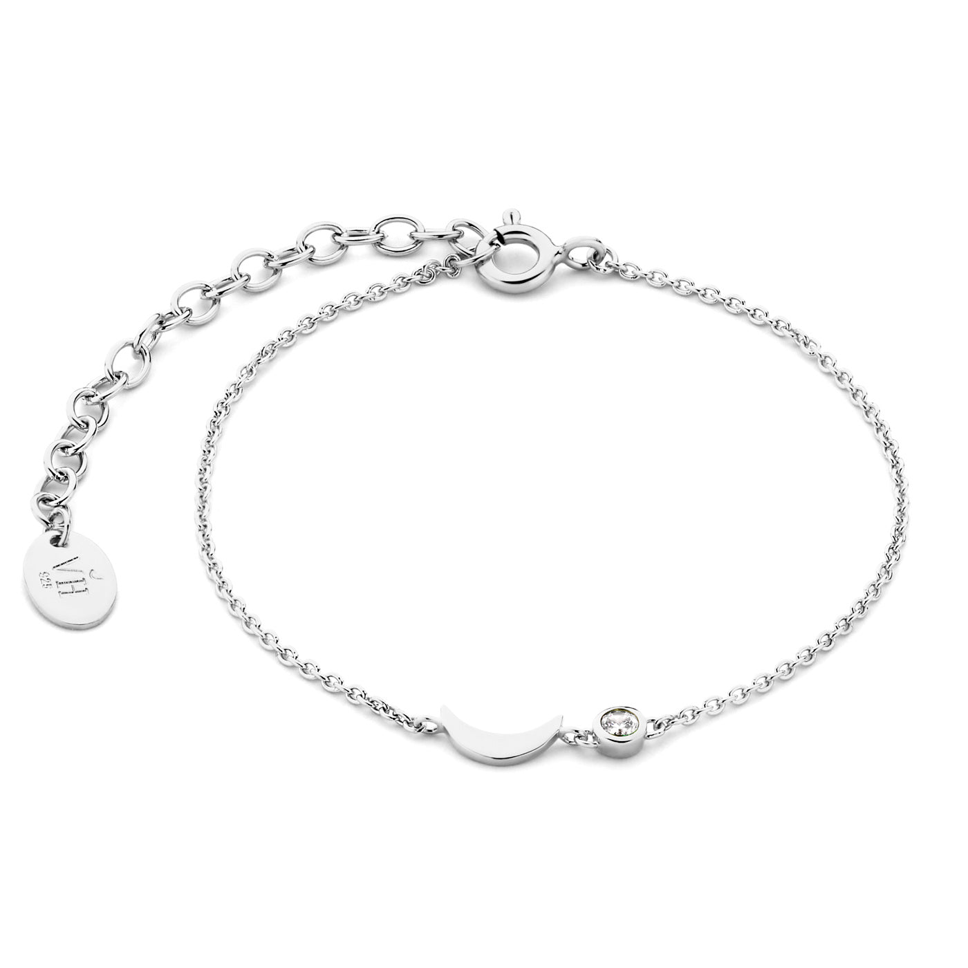 Luna 925 sterling silver bracelet with white zirconia stone