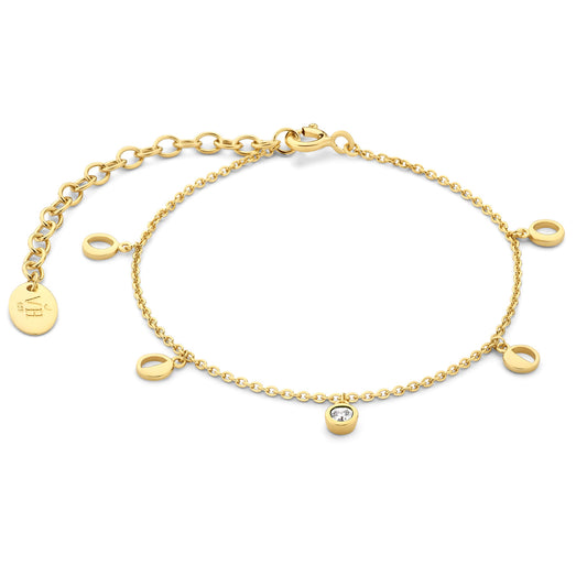 Luna 925 sterling silver gold plated bracelet with white zirconia stone