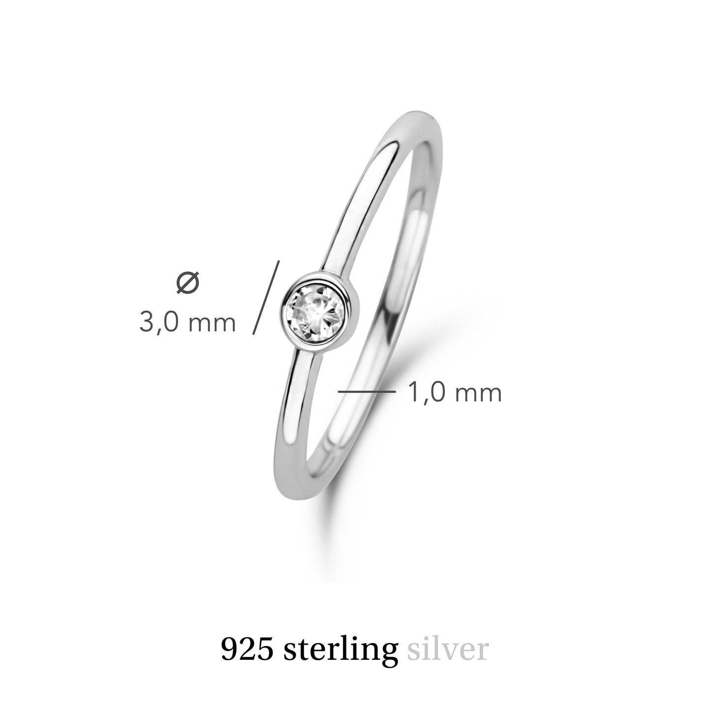 Venus 925 sterling sølv ring med fødselssten (56)