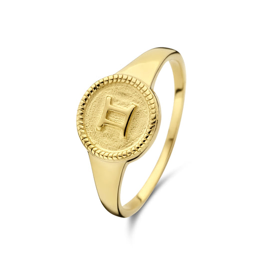 Venus bague du zodiaque avec signe astrologique en argent sterling 925 plaqué or (58)