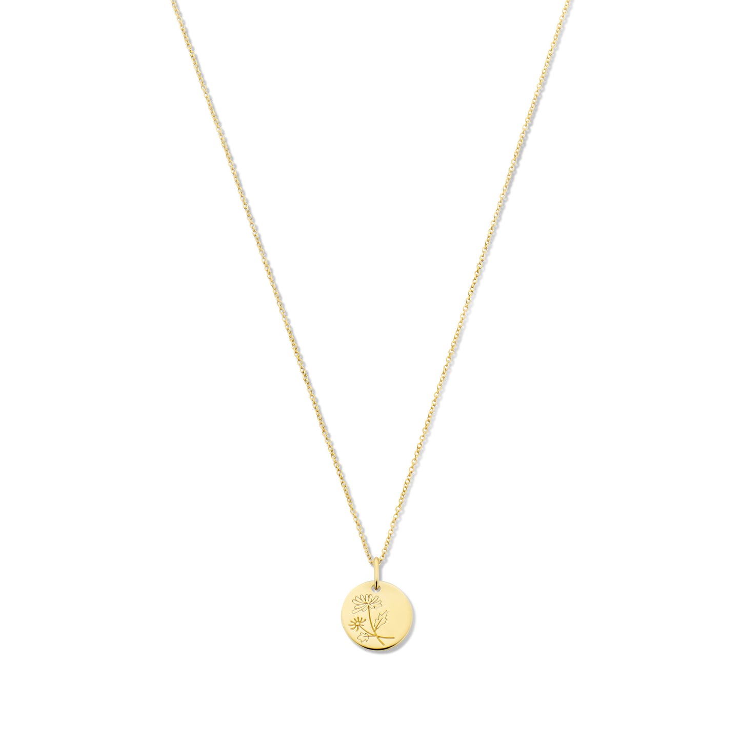 Venus 925 sterling silver gold plated necklace with birthflower