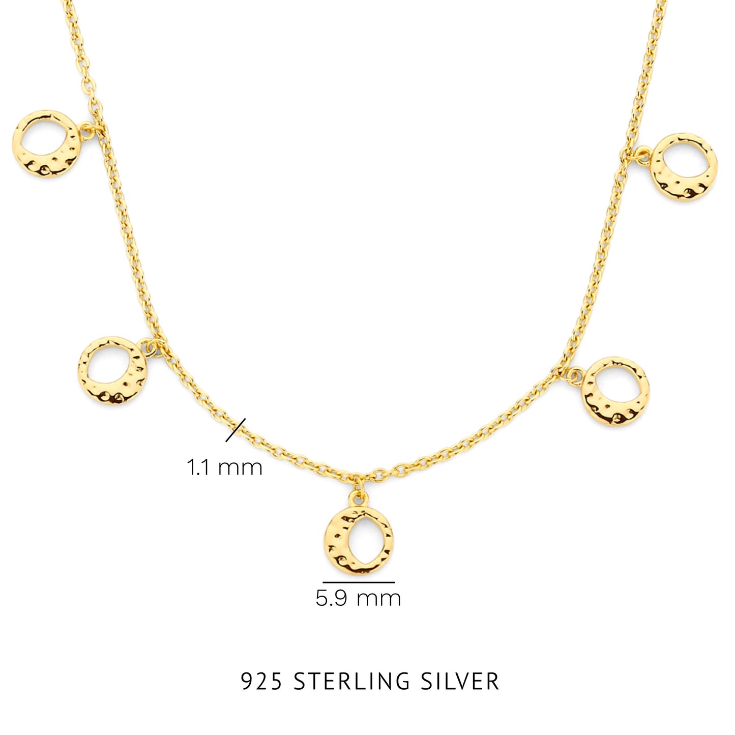 Violet's Gift 925 sterling silver gold plated necklace and bracelet gift set
