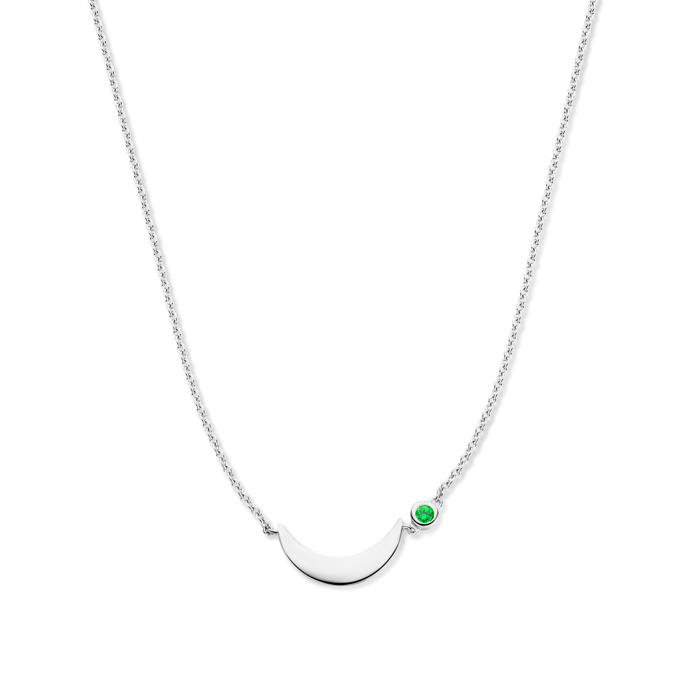 Luna 925 sterling silver halsband med grön zirkonia sten