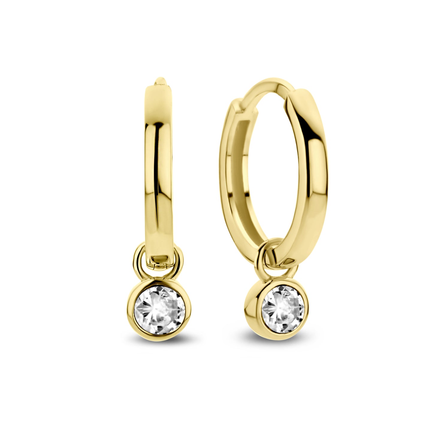 Venus 925 sterling silver gold plated hoop earrings with birthstone