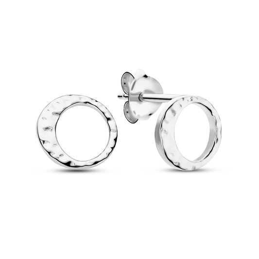 Luna 925 sterling silver ear studs with moon - Violet Hamden