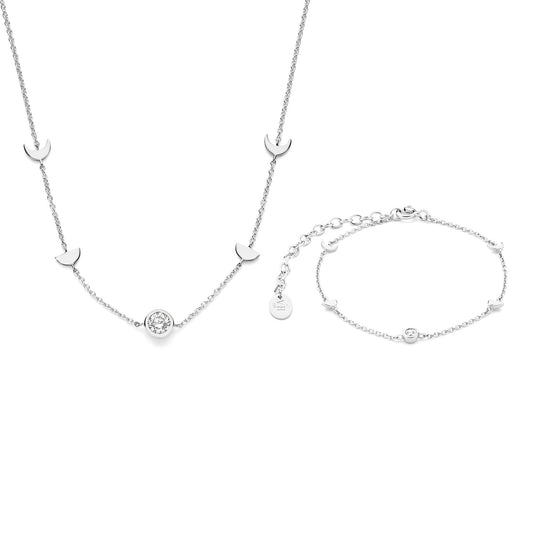 Violet's Gift 925 sterling sølv halskæde og armbånd gavesæt